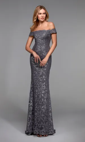 ALYCE Paris 27485 Special Occasion Off The Shoulder Embellished Straight Dress