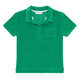 boys bermuda green french terry polo