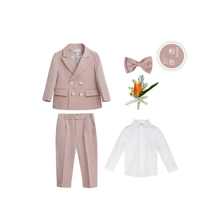 British Style Boys Wedding Suit - Winter Pink