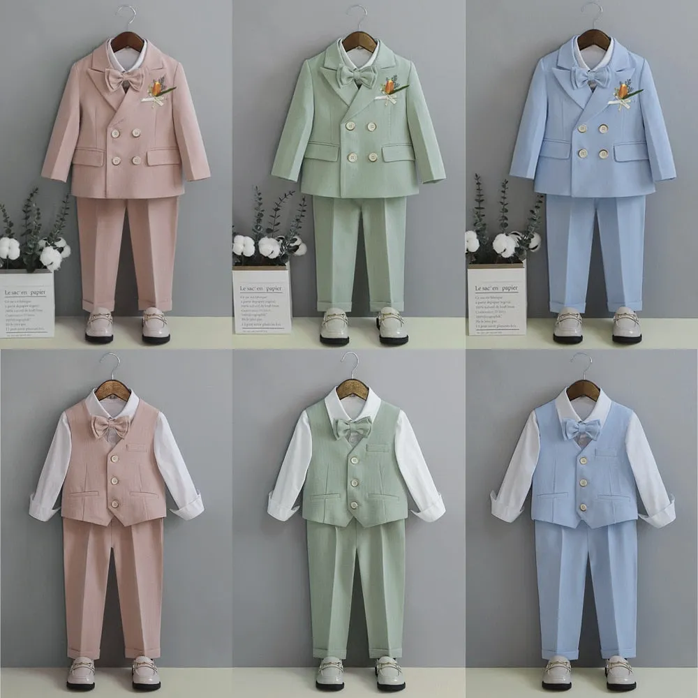 British Style Boys Wedding Suit - Winter Pink