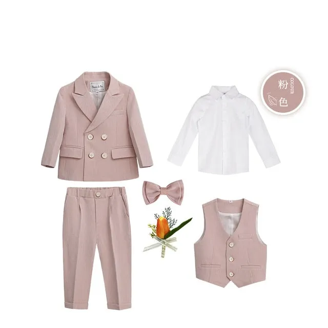 British Style Boys Wedding Suit - Winter Pink