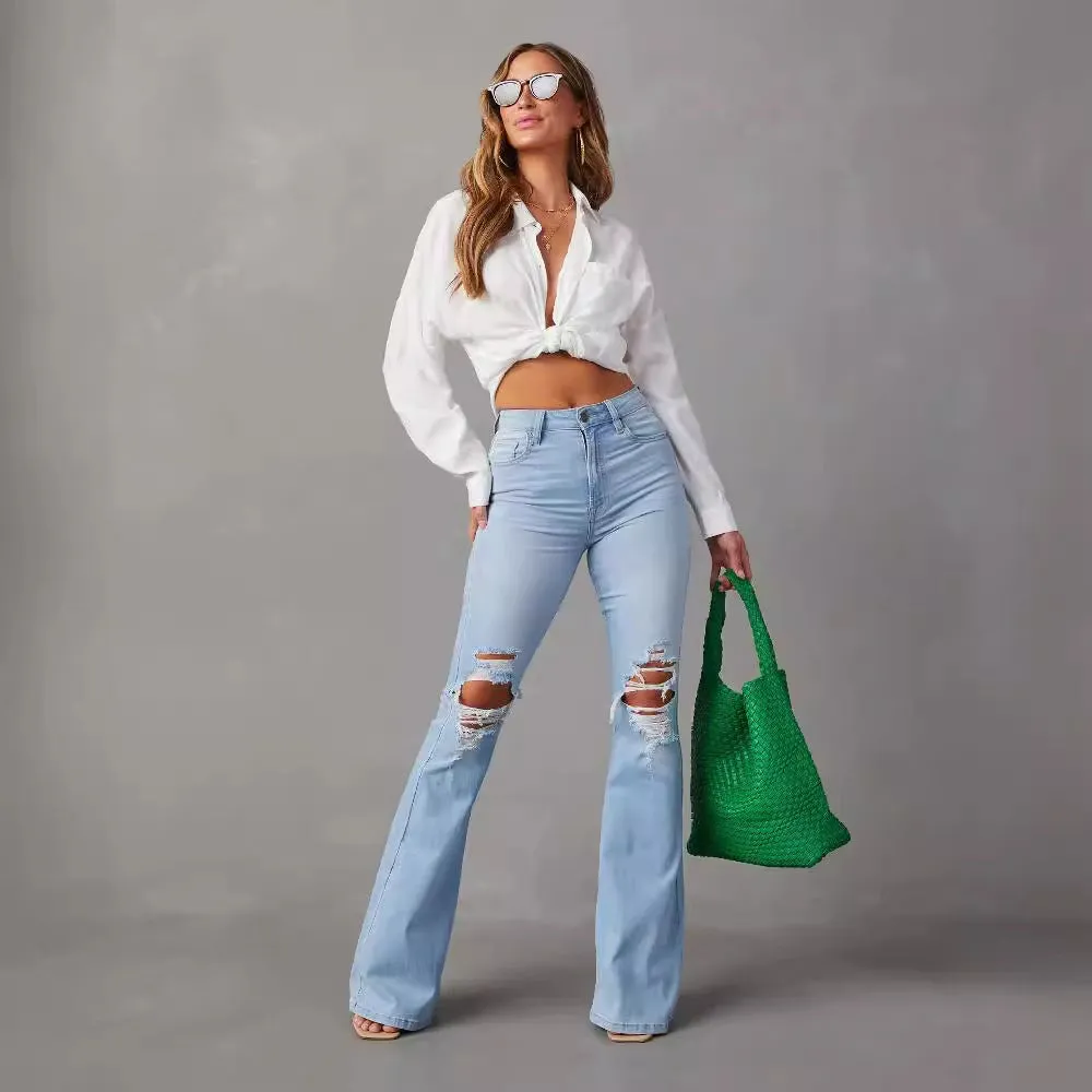 Fashion Temperament Wide-Leg Jeans