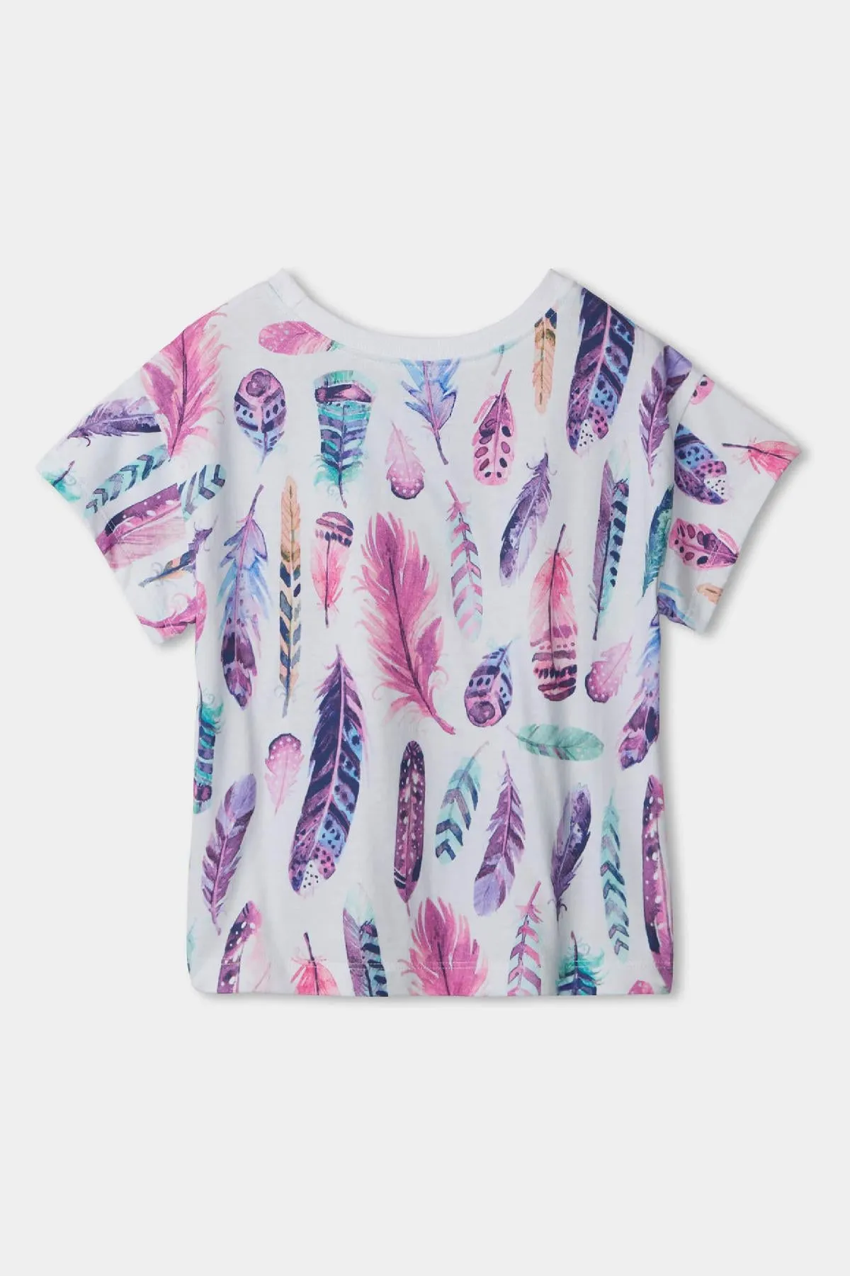 Kids Shirt Hatley Watercolor Feathers (Size 8 left)