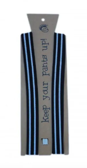 Knuckleheads - Elastic Suspenders in Black with White Stripes