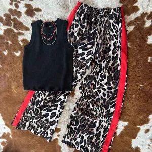 Leopard & Red Pant