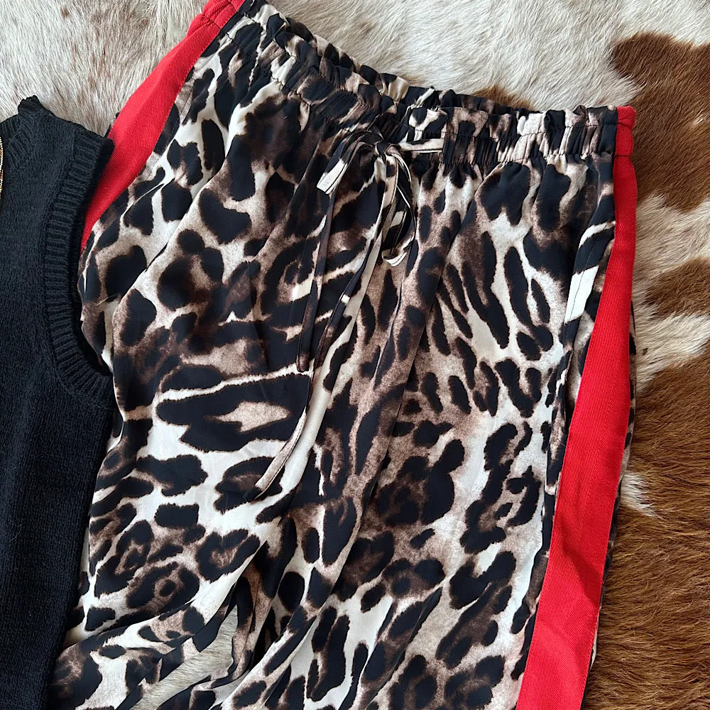 Leopard & Red Pant