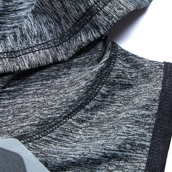 Muscle Cut Stringer Tank Top Sleeveless Hoodie