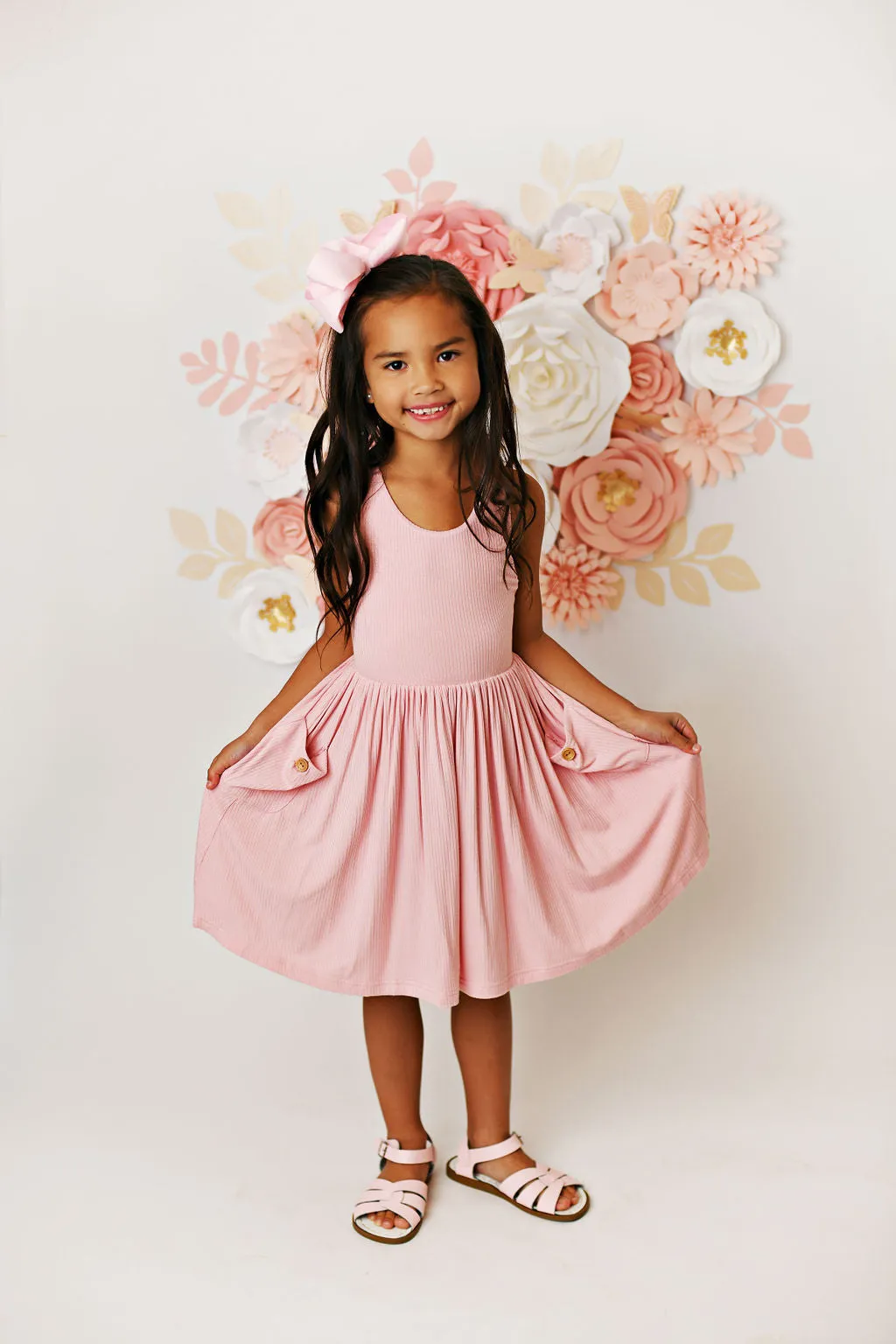 Swoon Baby Clothing Bamboo Rose Pink Pocket Dress